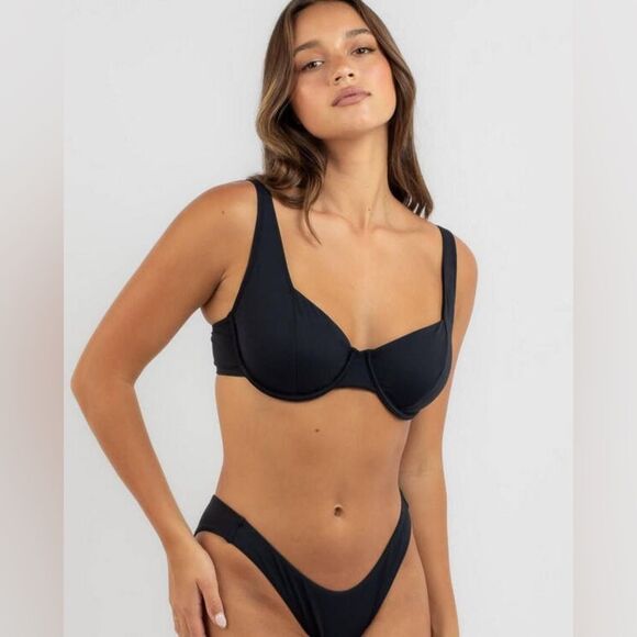 Roxy SD Beach Classic Underwire D Cup Bikini Top Womens Size XS - Picture 1 of 6